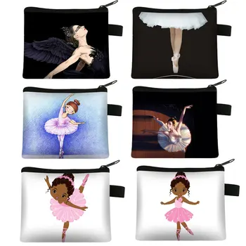 Ženy Mini Zip Stranu Mince Kabelku Dívky Roztomilý Balet Tanečnice Jógu Přenosné Peněženku Pro Nakupování, Dámy, Venku, Peníze Případech