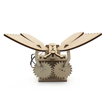 Děti DIY Hračky Vzdělávací Vědy Experiment Kit Dřeva Mechanické Motýl Model