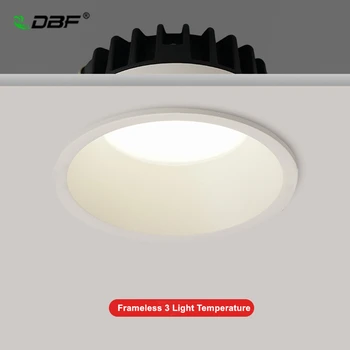 [DBF]120 Vyzařovací Úhel 3 Světla, Teploty Proměnlivé Kolo Stmívatelné LED Downlight Anti-Oslnění Stropní Bodové Osvětlení Ložnice, Kuchyně
