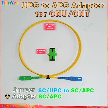 5kusů ONU SC UPC APC kabel adaptéru ONT NU připojení Universal SC/UPC-SC/APC 0,5 m Jumper + APC Adaptér Oblek