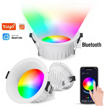 Stmívatelné LED Downlight RGB CW WW Světlo 110/220V 10W 15W Vložené Wifi LED Tuya Bluetooth Smart Downlight Lampa Alexa Google Domů