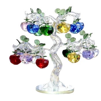Quartz Crystal Apple Řemesla Skleněné Těžítko Fengshui Ozdoby, Figurky, Domácí Výzdoba Vánoční Dárky Suvenýry
