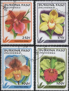 4ks/Set Burkina Faso Poštovní Známky 1996 Květiny Používané Post Označené Poštovní Známky pro Sběr