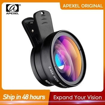 APEXEL 2 v 1 HD Objektiv Fotoaparátu 0.45 x Super Wide Angle&12,5 x Makro Mobilní telefon Objektiv mobil objektiv Pro iPhone 11 všechny chytré telefony Příslušenství