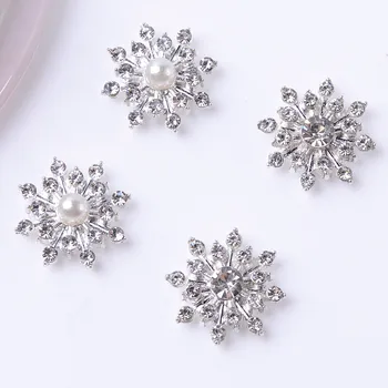 10 KS 16mm Kovové Slitiny Crystal Drahokamu Imitace Perla Květiny DIY Handmade Doplňky Pro Výrobu Šperků