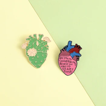 Anatomie Srdce Smalt Pin Krásný Citát Brože pro Lékaře a zdravotní Sestry Taška Klopě Pin Kreslený Lékařské Odznak Šperky Dárek Velkoobchod