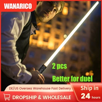 WANARICO 2 v 1 RGB Kov Světelný USB Nabíjení 7-Barva Proměnlivé Laserové Meče Hračky Lightstick LED Světlo Vánoční Dárek