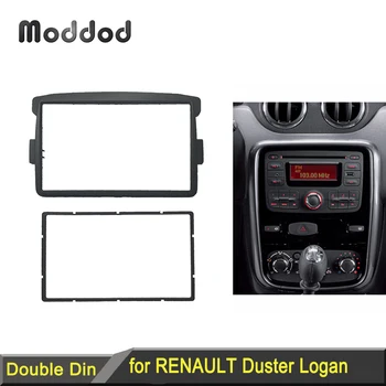 2 Din Rádio Obložení pro Renault Duster Logan Sandero Dacia Lodgy Dokker DVD CD Dash Trim Instalační Rám Mount Stereo Panel