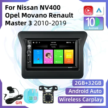 Autorádia 2 Din Android Stereo pro Nissan NV400, Opel Movano, Renault Master 3 na období 2010-2019 Obrazovka Multimediální Carplay Autoradio Auto
