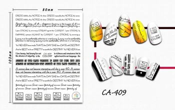 3D Nail Sticker anglické Abecedy Design Samolepky na Nehty Nálepka Manikúra Obtisky Nail Art Dekorace Samolepka Příslušenství