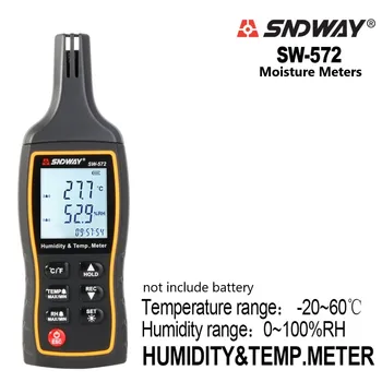 SNDWAY SW572 Kapesní Přenosný vysoce přesné Digitální LCD Teplota Vzduchu Vlhkost Metr, Teploměr, Vlhkoměr Rozchod Tester