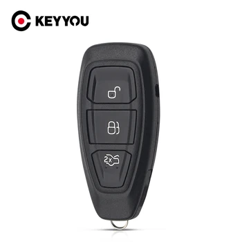 KEYYOU 3 Tlačítka Vzdálené Klíče od Auta Shell Fob Pro Ford Focus C-Max Mondeo Kuga Fiesta, B-Max Vítězné Titanové Bezklíčový Vstup Případě