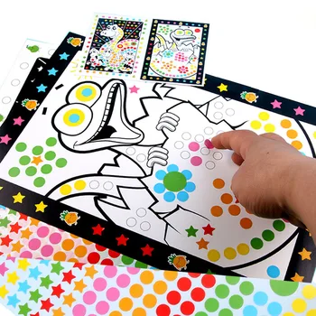 Vtipné Puzzle Dot Samolepky Pro Děti Roztomilý Kreslený Zvíře Kreslení Mozaiky Nálepka Děti Brzy Vzdělávací Trpělivost Školení Hračky