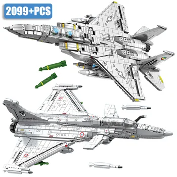 Vojenské letectvo Rafale Stíhačky F-15E Bojovník Se zbraněmi Stavební Bloky, MOC Letadlo Model Cihly Hračky Pro Děti Chlapec Dárek