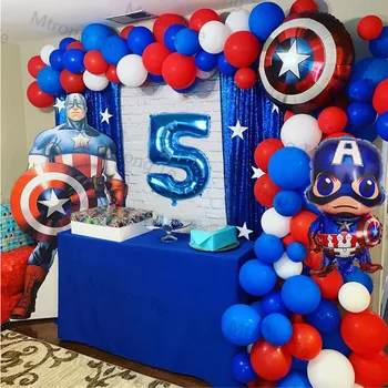1Set Super Hrdina Balón Kapitán Amerika Narozeniny, Party Dekorace Baby Sprcha Výzdobou Děti Party Kreslené postavičky Balón Globos