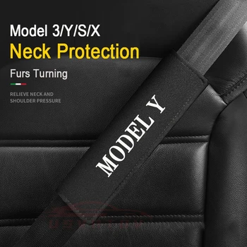 Tesla Model 3 Y Y X bezpečnostní Pás Kryt Ramenní Ochranou Krku Pad Kůže Protector Auto Anti-taktní Interiér Semiš Chmýří Příslušenství