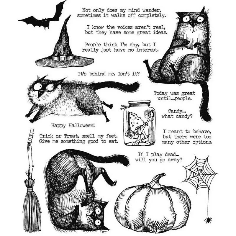 Kočka Halloween Jasné, Razítko Černé Kočky, pavučina, Dýně Transparentní Jasné, Silikonové Razítko/Pečeť pro DIY Scrapbooking Karty Výrobu