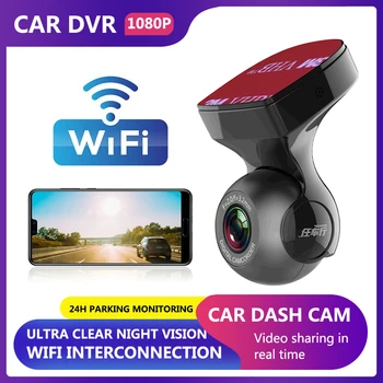 1080P HD Auto DVR Video Záznamník, Wifi Skryté Noční Vidění Auto Kamera, 170° Široký Úhel Dash Cam G-Senzor Pohon Dashcam