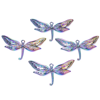 5KS Slitiny Delikátní Dragonfly Kouzlo Přívěsek Příslušenství Duha Barevné Šperky DIY Výrobu Náhrdelník Náušnice Kovové Hromadné Velkoobchodní