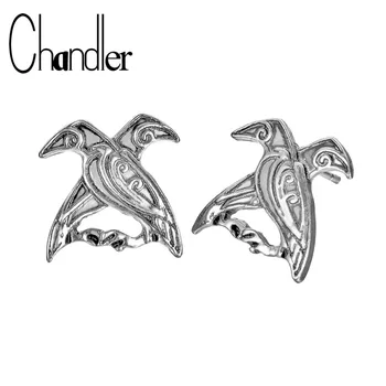 Chandler 1ks Značky Odin ' s Ravens Pták Talisman Náušnice Severské Vikingské Mytologie Šperky Dělat Staré Klasické Pánské Luxusní Ducha