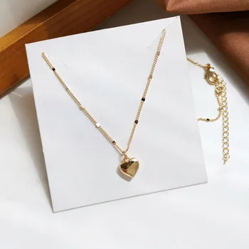 Módní Klíční kost Řetěz Náhrdelník pro Ženy, Sladké korejský Styl Zlaté Barvy Srdce Přívěsek Květina Krátký Náhrdelník Party Šperky
