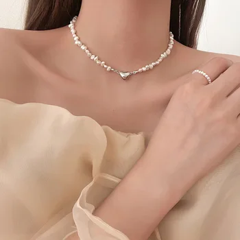 Korejský Módní Barokní Perlový Řetěz náhrdelník Náhrdelník pro Ženy, Dívky 2022 Trend Šperky Srdce Přívěsek Náhrdelník Svatební Zásnubní