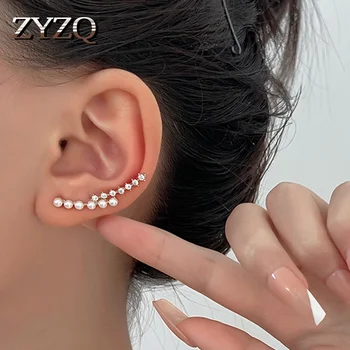 ZYZQ Barokní Simulované Pearl Zirkon Klip Náušnice Pro Ženy, Unisex Minimalistické Falešný Piercing Earbone Ucho Manžety Šperky Dárky