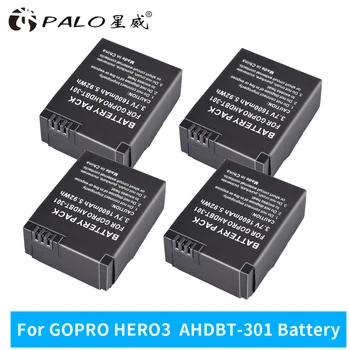 Gopro Doplňky.4ks/lot 1600mAh AHDBT-302 AHDBT-301 AHDBT-201 AHDBT302 AHDBT201 AHDBT301 Baterie pro GoPro HD HERO3,3+.