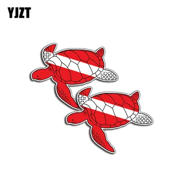 YJZT 2X 10CM*7.4 CM Mořských Živočichů Potápění Dolů Auto Samolepka PVC Legrační Nálepky 12-0516