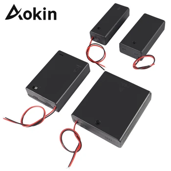 Aokin 1x 2x 3x 4x AA Baterie Držák Konektoru Storage Case Box S ON/OFF Přepínač 1,5 V AA Kabel Plast Baterie Klip Kryt
