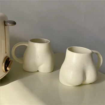 Zábava zadek pohár malé čerstvé keramický hrnek jednoduché roztomilé osobnosti šálek kávy na snídani mléko, šálek vody