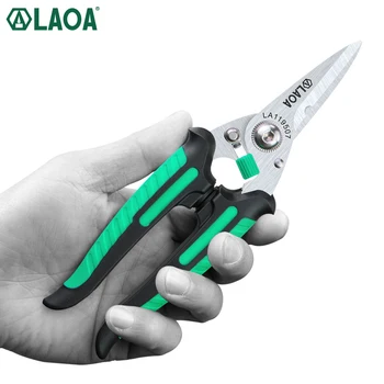 LAOA Multifunkční Nůžky na Drát S Bezpečnostní Zámek Nerezové Nůžky Řezání Kůže Domácnost Kuchyňské Nůžky