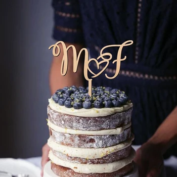 Osobní Jména Topper na Svatební Dort, dřevěná rustikální topper na svatební dort, Narozeninový dort natí vlastní