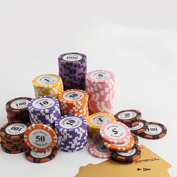 5kusů 14g Casino Baccarat Korunu LAS VEGAS Design Clay Poker Chips Vnitřní Kovové S Čalouněním Nálepka Фишки Для Покера Žetony na Poker Set