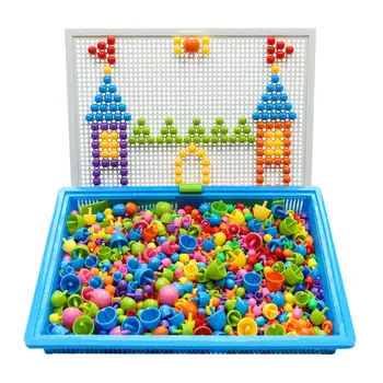 592pcs/set Houba Nehty Puzzle Vzdělávací Didaktická Inteligentní Hry DIY Plastové Flashboard, Děti, Vzdělávací Hračky, Roztomilý