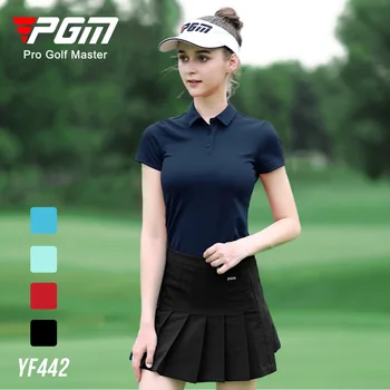 Nové PGM Tenké Suché Fit Slim Šaty Lady-Krátký Rukáv Polo Tričko Golfisty Sportovní Golfový Míček Prodyšné Dámské Tenisové Oblečení