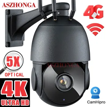4K WIFI 4G Bezpečnostní IP Kamera 8MP Bezdrátové Venkovní 5X Optický Zoom PTZ HD CCTV Dome bezpečnostní Kamera IR Noční Vidění CamHipro