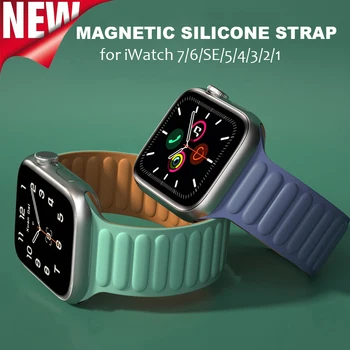 Silikonové Odkaz popruh Pro Apple watch band 44 mm 40 mm 45 mm/41 mm 38 mm 42 mm Magnetické Smyčky náramku iWatch Apple watch 5 4 3 se 6 7