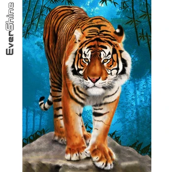 Evershine Plné Náměstí Diamond Výšivky Tiger 5D DIY Diamantový Malování Zvířat, Dar, Ruční práce, Nástěnné Dekorace
