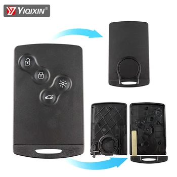 YIQIXIN Keyless Go Vstup 4 Tlačítka Smart Card Auto Klíč Shell Pro Renault Megane Laguna, Koleos Fluence, Scenic Clio, Captur Klíč Pouzdro