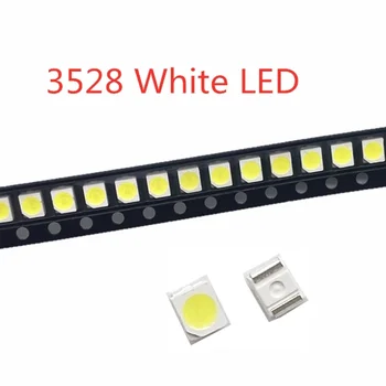 200PCS/LOT 1210 bílá 3528 SMD LED jasné bílé světlo-emitující diody 5000-7000k 6-7lm 2000-2200mcd 2.8-3.6 v 3528 studená bílá