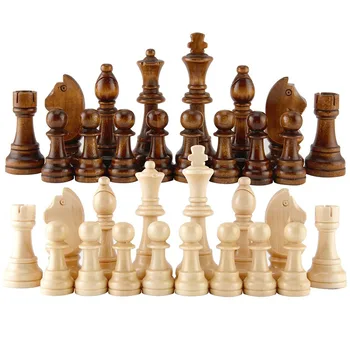 32Pcs Dřevěné Šachové Figurky Kompletní Figurky Mezinárodní Slovo Šachy Šachy Kus Zábavy Příslušenství
