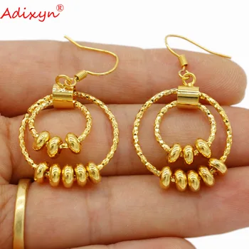Adixyn Náušnice 2021 trend Zlatá Barva Velké Kulaté Hoop náušnice, Piercing Doplňky pro ženy/dívky Ornament Šperky Dárek N062014