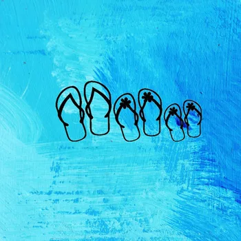 Flip Flop Rodina 3 Vinyl Obtisk Samolepky na Zeď Home Dekor Obývací Pokoj Jednoduchý, Roztomilý Legrační Ve Stylu Samolepící Tapety C072