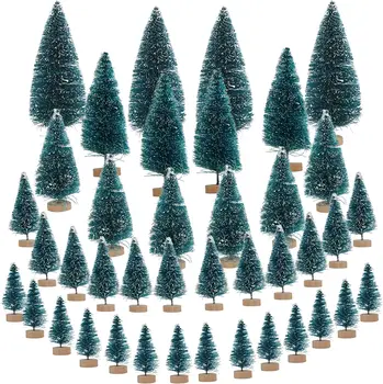 50KS Miniaturní Umělé Vánoční Strom Malý, Sníh, Mráz, Stromy, Borovice Vánoční DIY Party Dekorace Řemesla