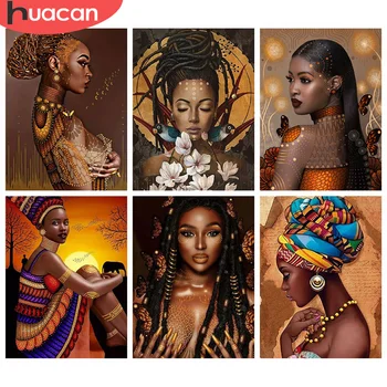 HUACAN 5D Diamond Malování Nové Příjezdy Africká Žena Kamínky Diamond Výšivky Cross Stitch Mozaika Portrét Prodej Decortion