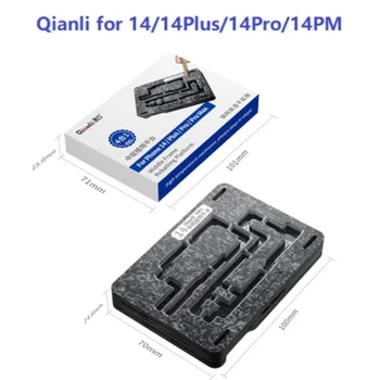 Qianli 4v1 Vkladače Střední Rám Vrstvy Reballing BGA Šablon Kit pro IPhone 14 Pro Max Pájení Koule Cínu Tepla Kit