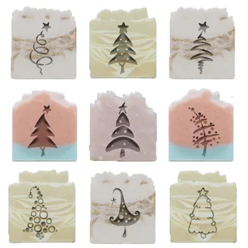 Vánoční Strom Vzor Akryl Transparentní Čirý Mýdlo Těsnění Formy Ručně Vyráběné Mýdlo Dělat Zásoby Vánoční Známky Dárky