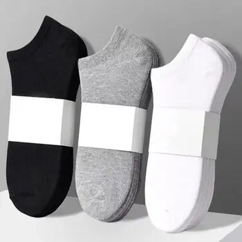 ponožky 5 Párů/Lot Low Cut Pánské Ponožky jednobarevné Černé Bílé Šedé Prodyšné Bavlněné Sportovní Ponožky Muž Krátké Ponožky Ženy Muži