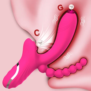 3 v 1 Klitoris, Přísavky Dildo Vibrátor Ženské pro Ženy G Spot Jazyk Lízání Klitoris Vakuové Stimulátor Anální Sex Hračky pro Dospělé